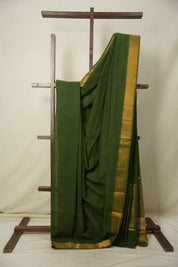 Green Cotton Mangalgiri Saree - SRGCMS40