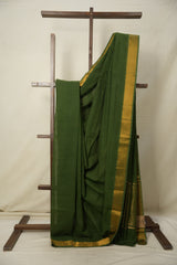 Green Cotton Mangalgiri Saree - SRGCMS40