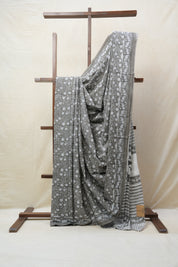 Grey HBP Cotton Saree - SRGCS2640