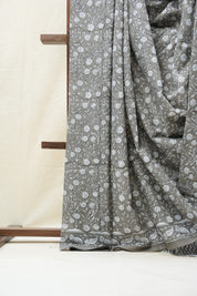 Grey HBP Cotton Saree - SRGCS2640