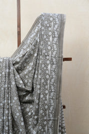 Grey HBP Cotton Saree - SRGCS2640