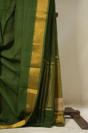 Green Cotton Mangalgiri Saree - SRGCMS40