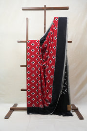Red Pochampalli Cotton Ikat Saree - SRRPCIS437