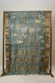 Rama Green Printed Tussar Silk Saree - SRRGPTSS018