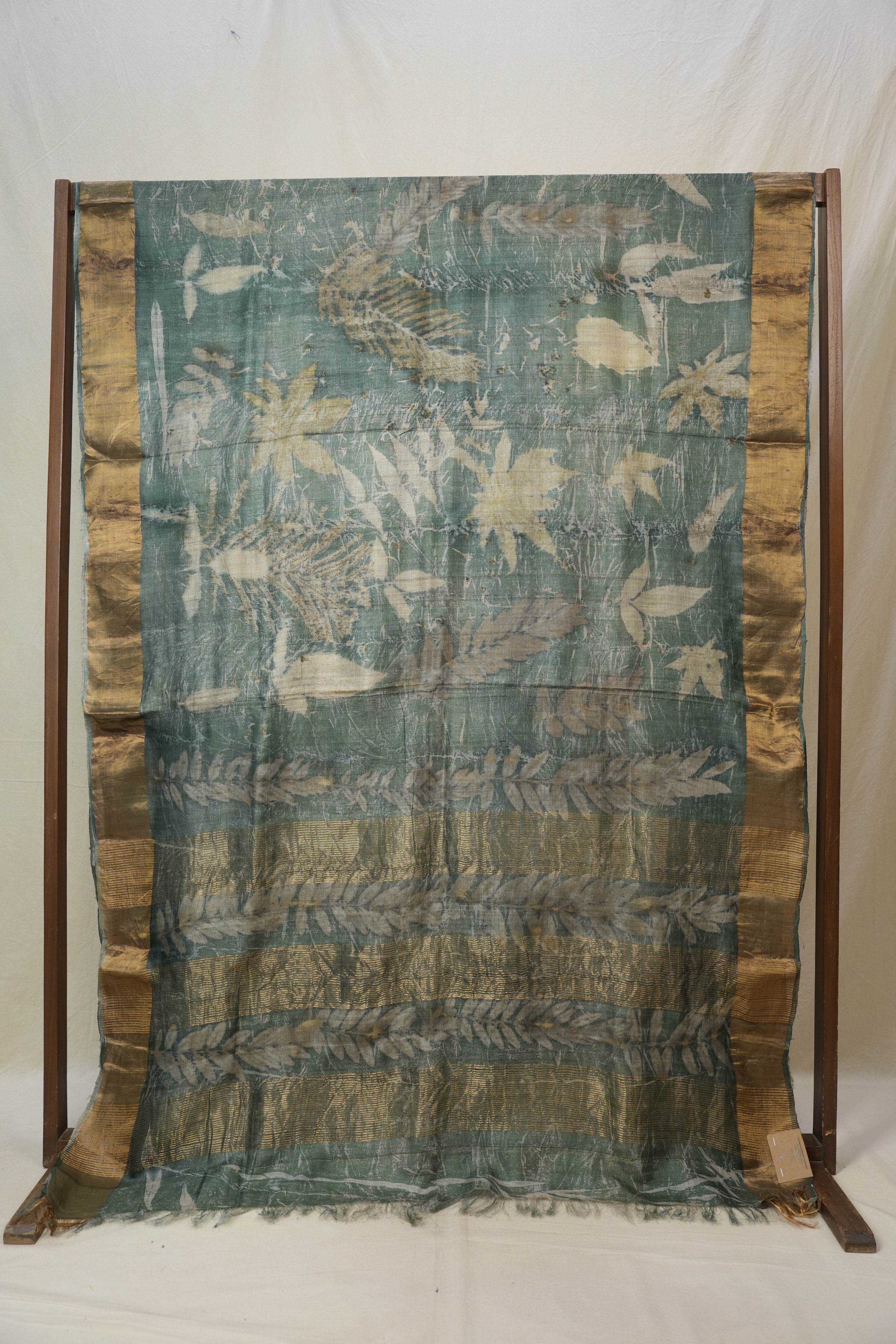 Rama Green Printed Tussar Silk Saree - SRRGPTSS018