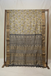 Cream HBP Tussar Silk Saree - SRCHTSS745
