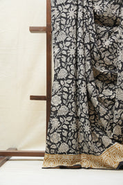 Black HBP Cotton Saree - SRBCS2687