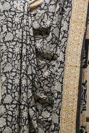 Black HBP Cotton Saree - SRBCS2687