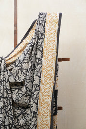 Black HBP Cotton Saree - SRBCS2687