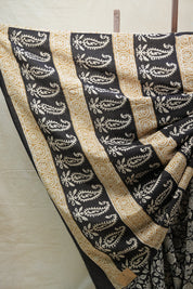 Black HBP Cotton Saree - SRBCS2687