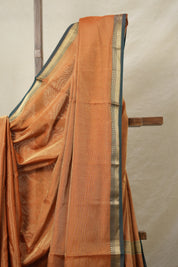 Dual Tone Orange Maheshwari Tissue Saree - SRDTOMTS697