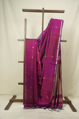 Dual Tone Magenta Maheshwari Saree - SRDTMMS1302