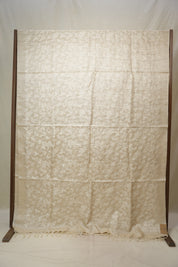 Cream Machine Embroidered Tussar Silk Saree - SRCMETSS1537