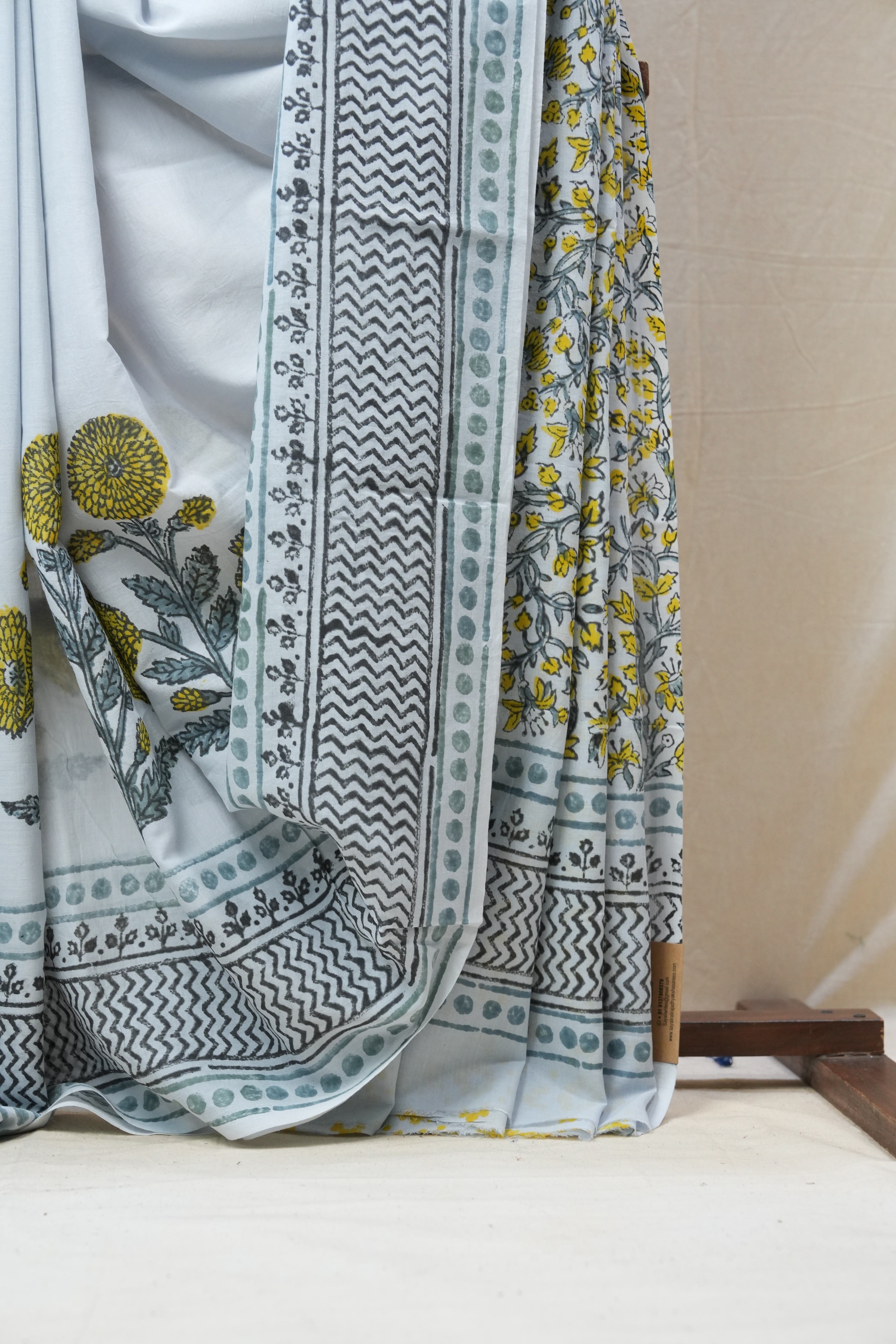 Tinted Blue HBP Cotton Saree - SRTBCS2683