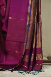 Dual Tone Magenta Maheshwari Saree - SRDTMMS1302