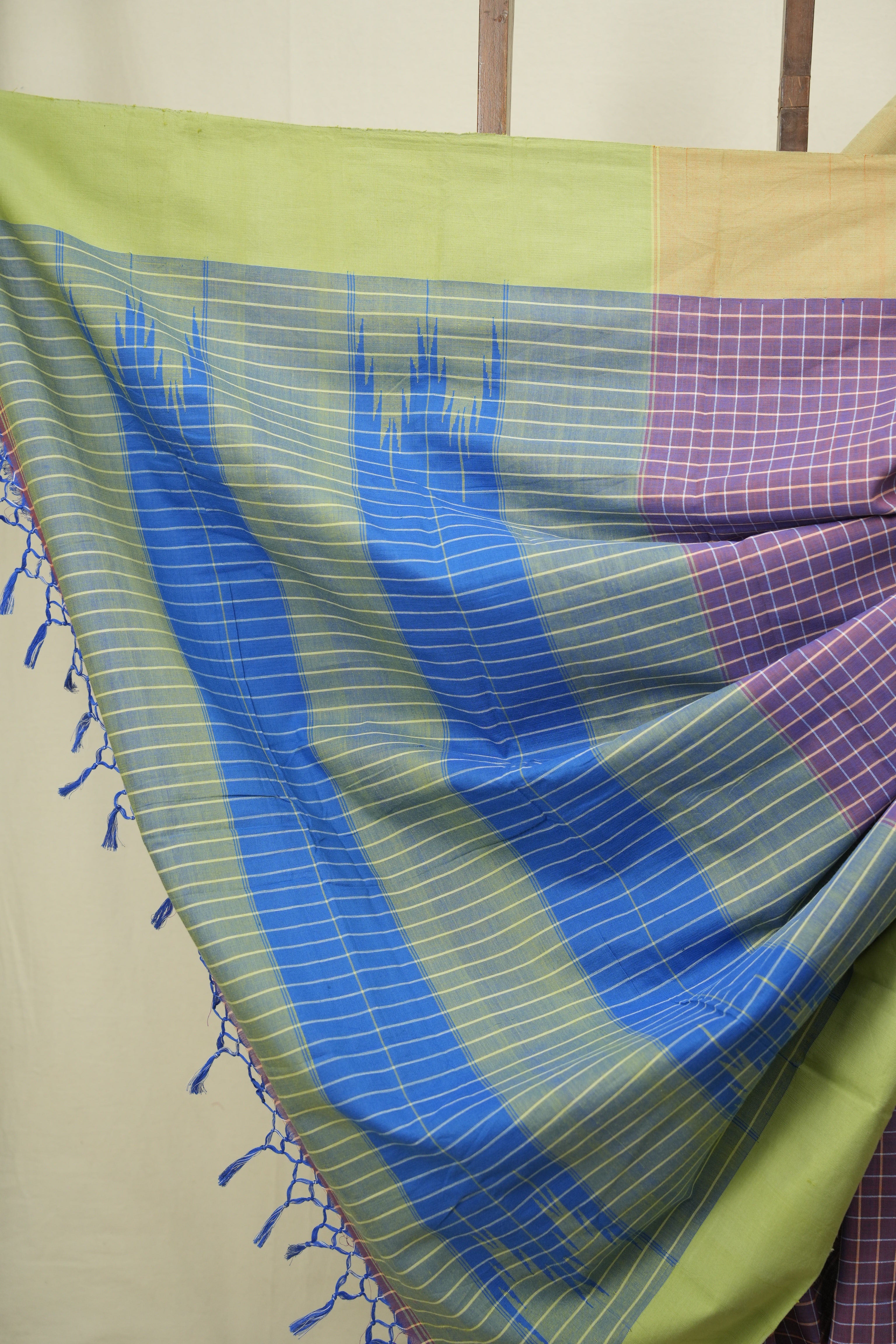Dual Tone Purple Cotton IIkal Saree - SRDTPCIS1084