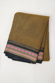 Olive Green Kanchi Cotton Saree - SROGKCS859