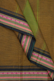 Olive Green Kanchi Cotton Saree - SROGKCS859