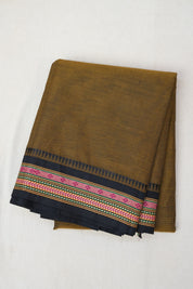 Olive Green Kanchi Cotton Saree - SROGKCS860