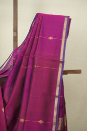 Dual Tone Magenta Maheshwari Saree - SRDTMMS1302