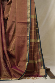 Dual Tone Pink Maheshwari Tissue Saree - SRDTPMTS696