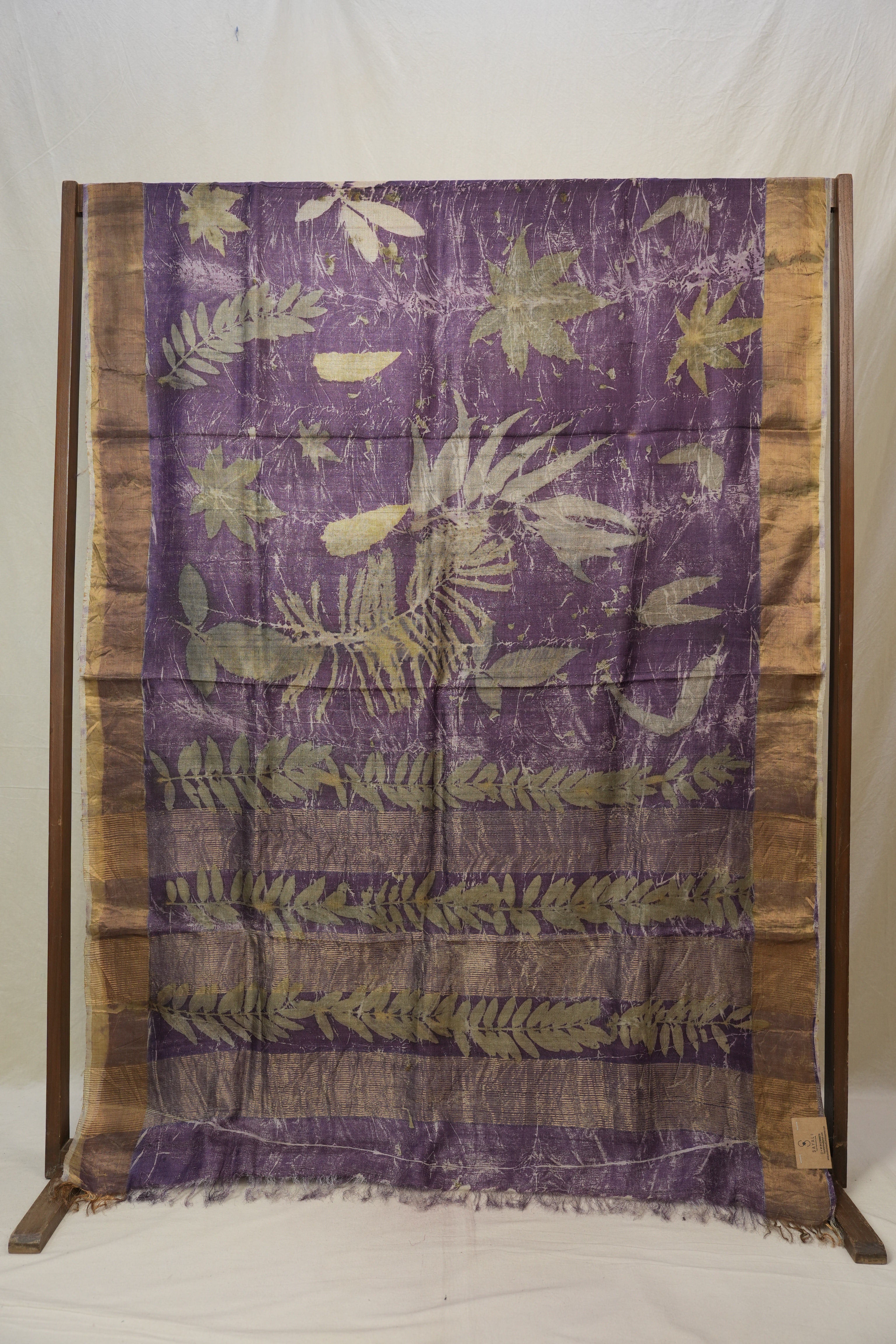Purple Printed Tussar Silk Saree - SRPPTSS019