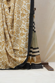 Cream HBP Cotton Saree - SRCCS2679