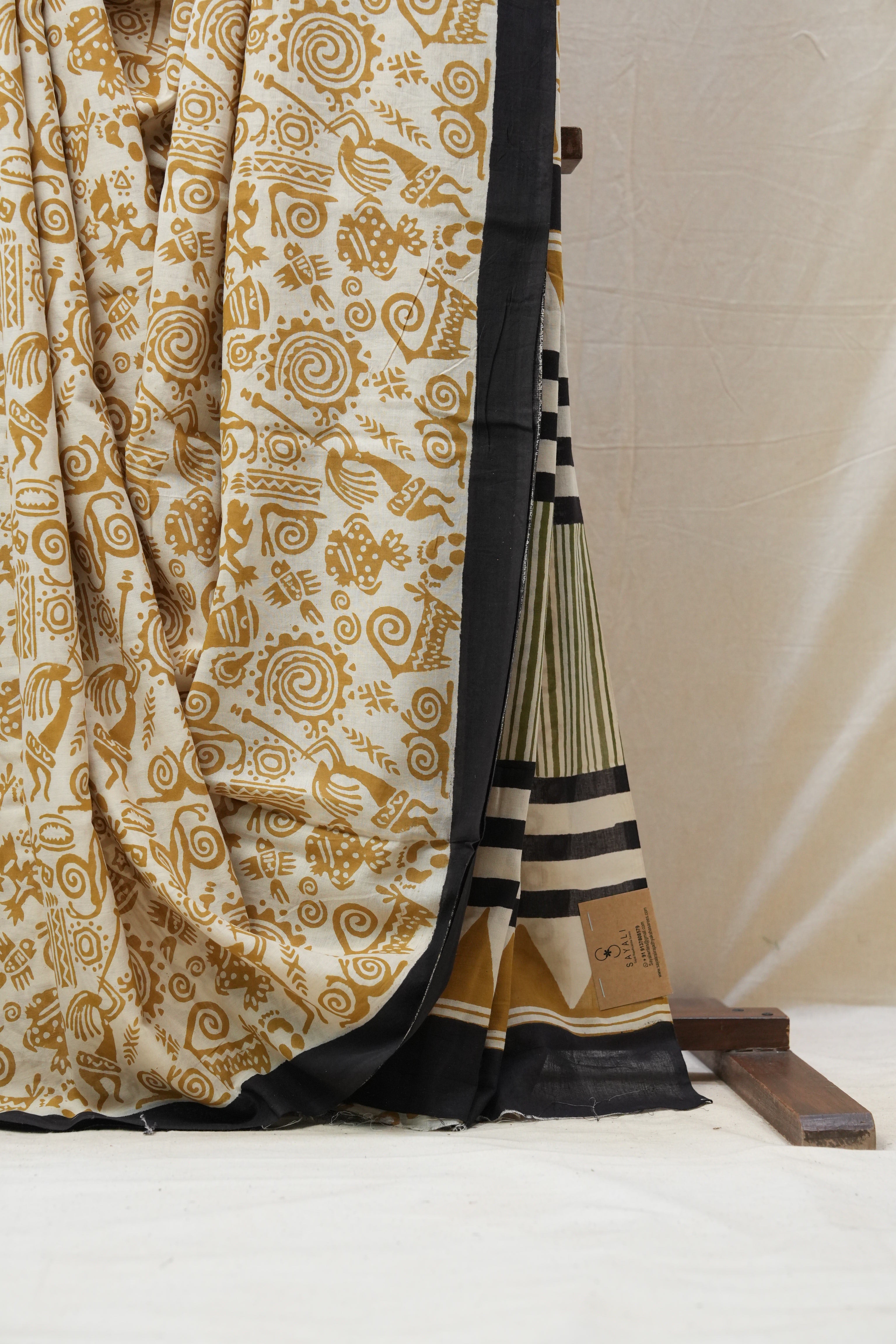 Cream HBP Cotton Saree - SRCCS2679