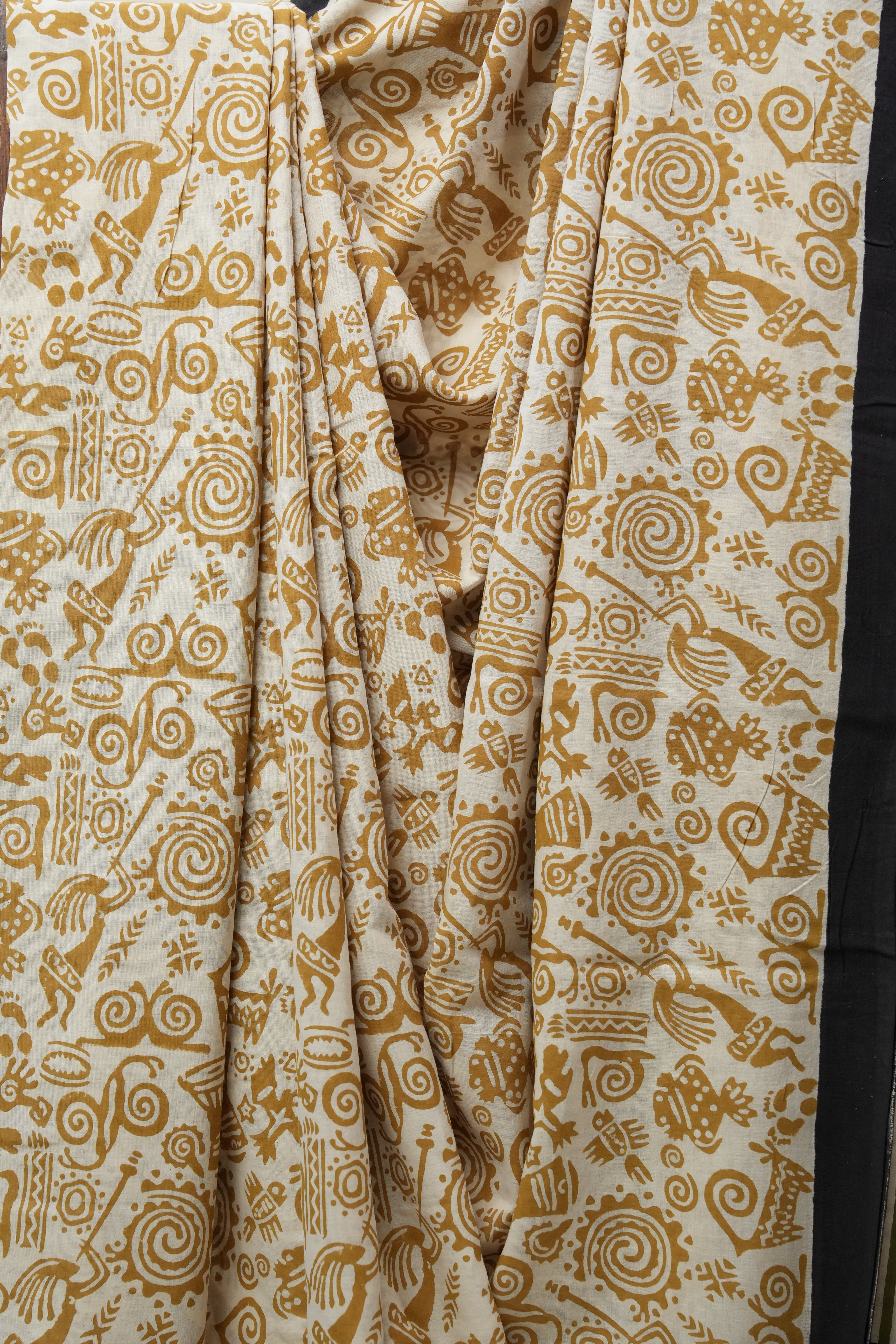 Cream HBP Cotton Saree - SRCCS2679