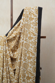 Cream HBP Cotton Saree - SRCCS2679