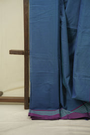 Teal Cotton IIkal Saree - SRTCIS1085