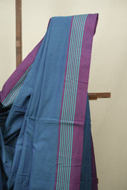 Teal Cotton IIkal Saree - SRTCIS1085