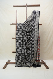 Black HBP Cotton Saree - SRBCS2542