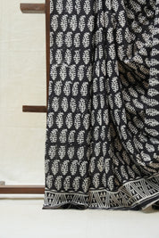 Black HBP Cotton Saree - SRBCS2542