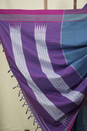 Teal Cotton IIkal Saree - SRTCIS1085