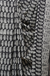 Black HBP Cotton Saree - SRBCS2542