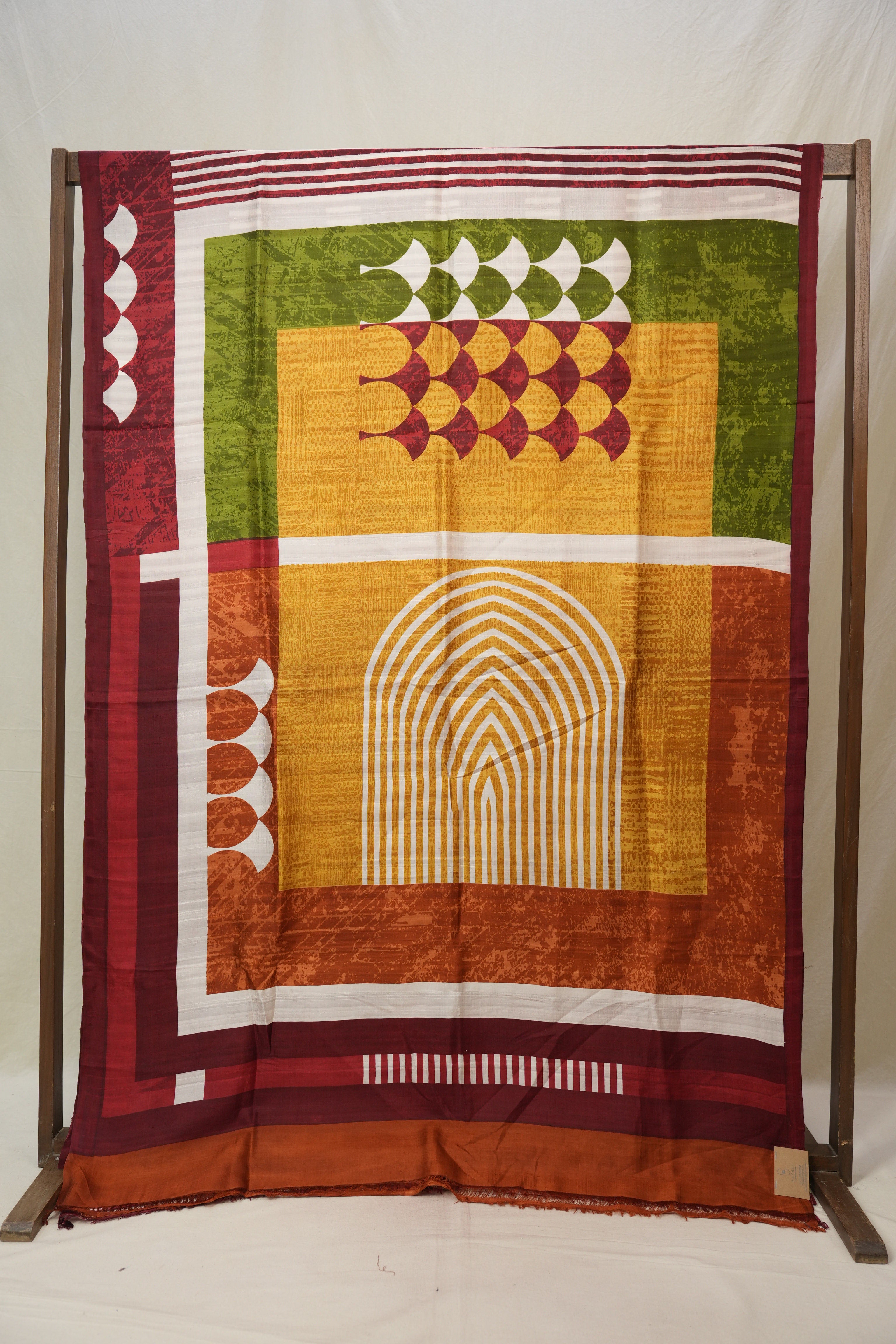 Maroon Printed Tussar Silk Saree - SRMPTSS026