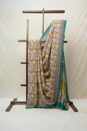 Yellow HBP Cotton Saree - SRYCS2538