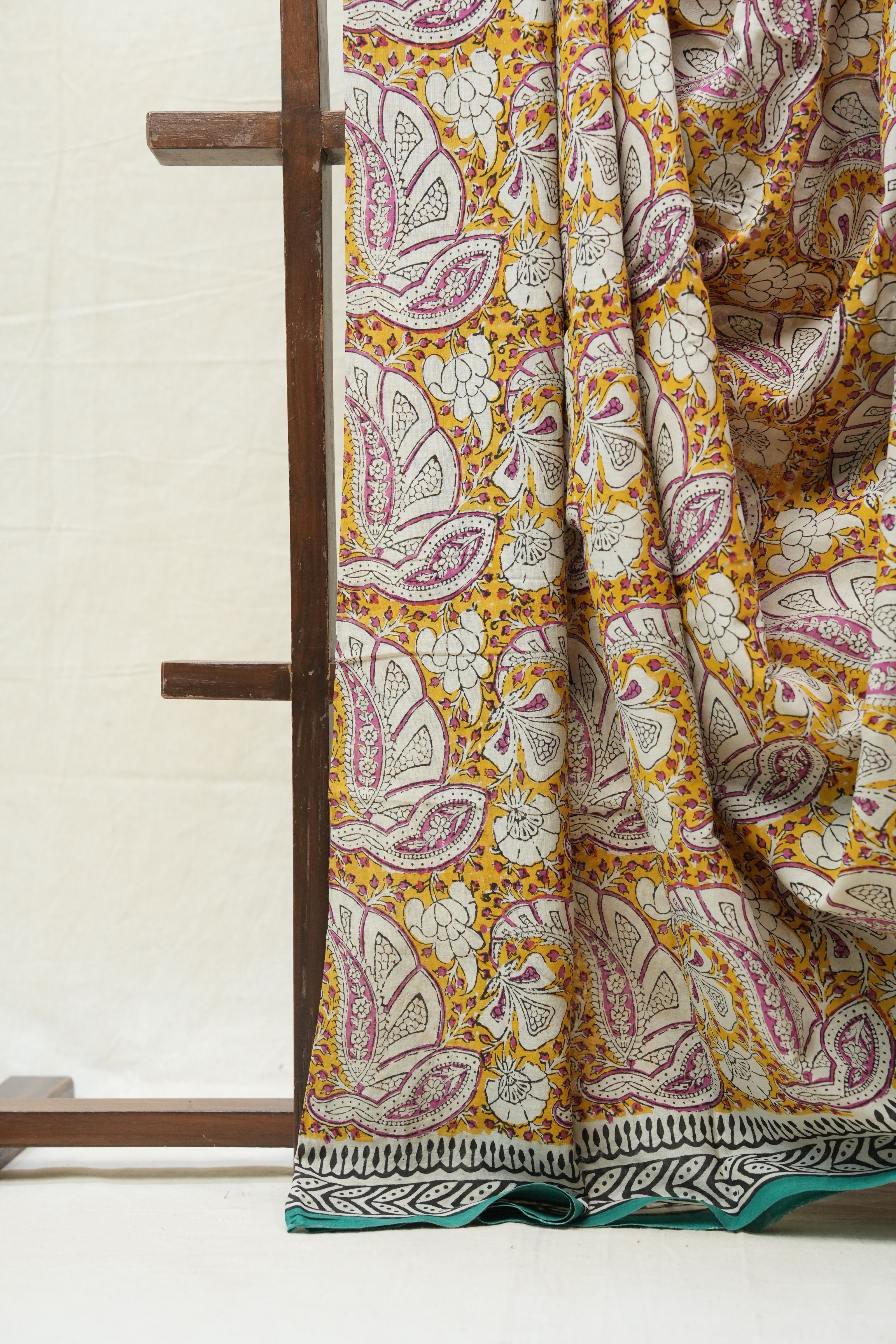 Yellow HBP Cotton Saree - SRYCS2538