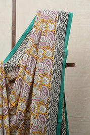 Yellow HBP Cotton Saree - SRYCS2538
