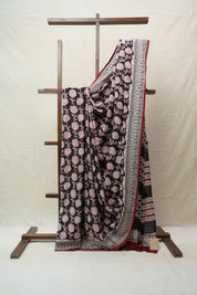 Black HBP Cotton Saree - SRBCS2539