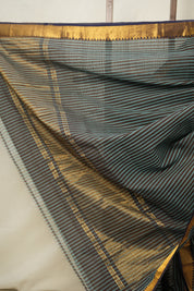 Brown Turquoise Cotton Mangalgiri Saree - SRBTCMS44