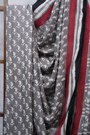 Grey HBP Modal Silk Saree - SRGMSS107-PI