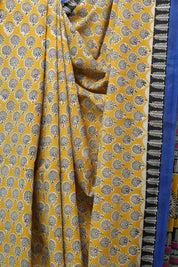 Yellow HBP Cotton Saree - SRYCS2667