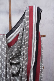 Grey HBP Modal Silk Saree - SRGMSS107-PI