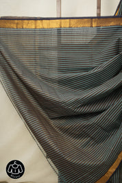 Brown Turquoise Cotton Mangalgiri Saree - SRBTCMS44