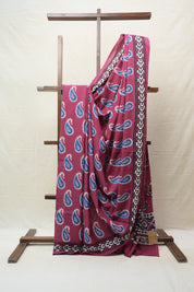 Magenta HBP Cotton Saree - SRMCS2668