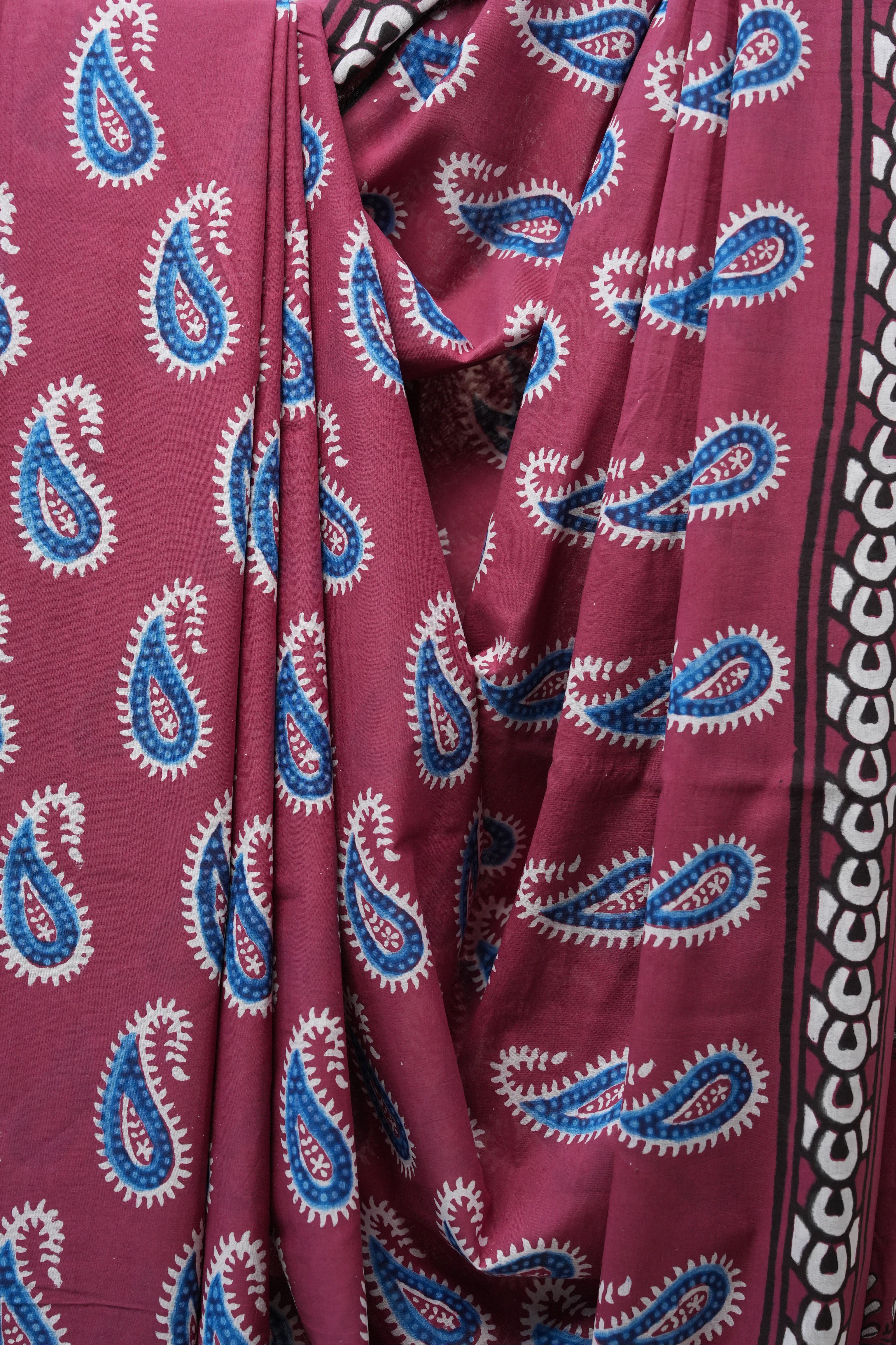 Magenta HBP Cotton Saree - SRMCS2668