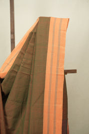 Olive Green Cotton IIkal Saree - SROGCIS1086