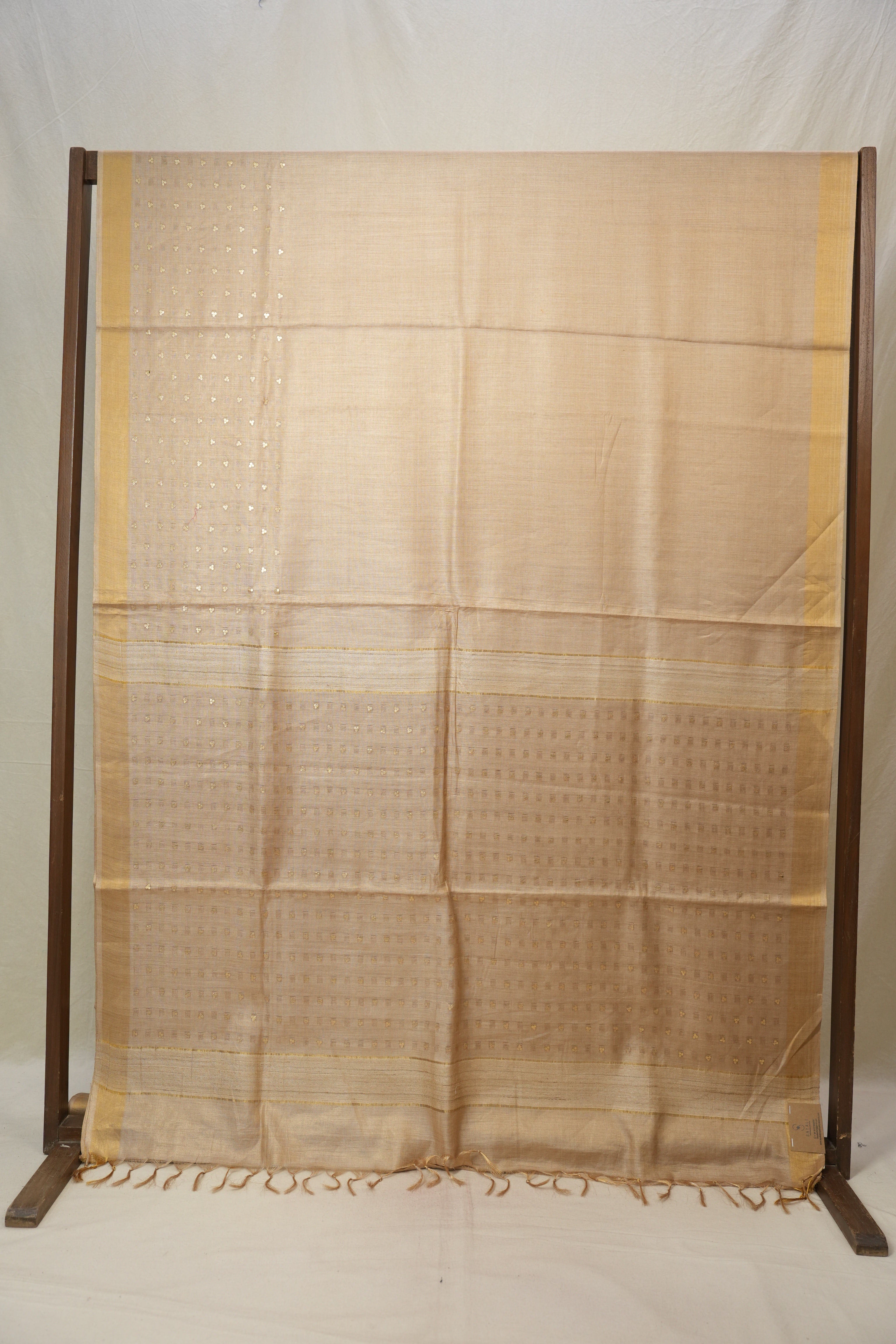 Gold Cream Tussar Silk Saree - SRGCTSS1665